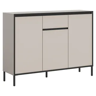 Tron Sideboard 3 Türen, 1 Schublade Kaschmir Nachbildung. - Creme
