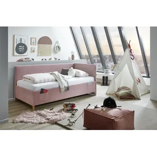 Meise Möbel Kinderbett COOL II 100 x 210 cm Eiche massiv rosa