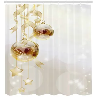 ABAKUHAUS Duschvorhang 175 x 200 cm gelb braun weiß