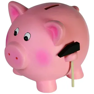 Bartl 102476 Keramik Jumbo-Schwein Spardose mit Hammer, 21 x 16 cm, Rosa