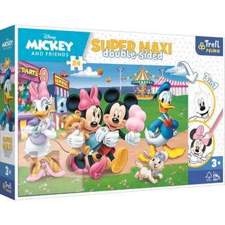 TREFL Doppelseitiges Puzzle Mickey Mouse auf dem Jahrmarkt SUPER MAXI 24 Teile