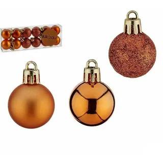 Weihnachtskugel-Set, Orange, Kunststoff, 6 x 7 x 6 cm (12 Stück)