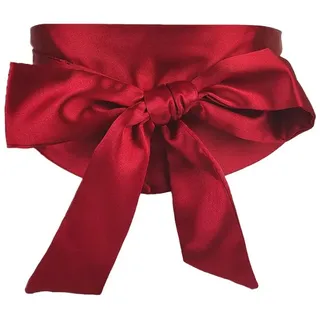 Blausky 1 Stück Damen Kleid Schärpe,Brautgürtel Satin Taillengürtel mit Groß Schleife Gürtel zum Schnüren Klassische Retro Schleife Waist Belt Breiter Wickelgürtel für Party Halloween,Rot