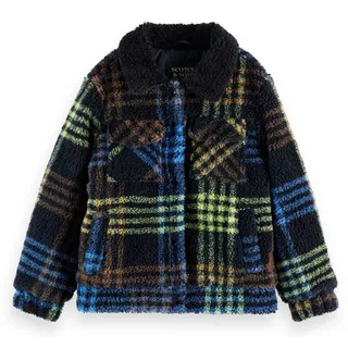 Scotch & Soda Teddy Trucker Jacke - Sky Captain / Mustang / Limeaid Check - 16 Jahre