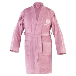Carlo Colucci Damenbademantel »Vito, ideal für Sauna & Spa, Hotelbademantel, Morgenmantel« 1 Stk. Logostickerei auf Brust, Schriftzug auf Ärmeln, Uni-Farben, Baumwolle, lila