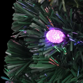 vidaXL Künstlicher Weihnachtsbaum mit Ständer/LED 210 cm Fiberoptik