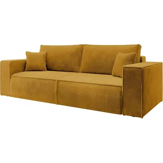 Selsey Sofa Schlafsofa Couch Mit Stauraum Schlaffunktion Pflegeleicht Polyurethanschaum Kordsamt Weich Honig Farese