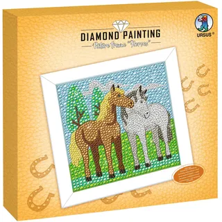 Ursus Diamond Painting Picture Horses Set mit Acryldiamanten Picker Tablett und Wachskleber