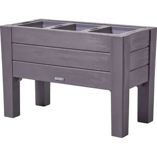 Step2 Lakewood Hochbeet Dunkel Zeder | Hochbeet aus Kunststoff in Braun für Garten / Balkon / Terrasse - Braun