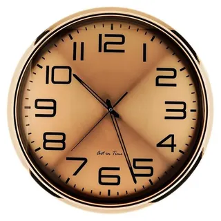 Wanduhr ø50 x 5 cm - Analog mit 12-Stunden-Anzeige, Rosegold - Rosa