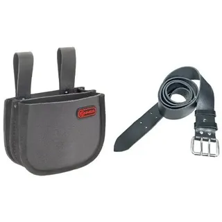 Connex Nageltasche mit 2 Fächern, Leder, COX951065 + Connex COX951030 Ledergürtel 1250 x 40 mm, schwarz