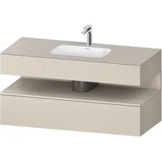 Duravit Qatego Einbauwaschtisch mit Konsolenwaschtischunterbau, 1200x550x600mm, Nische Taupe Matt, QA4787091, Farbe: Taupe Supermatt/mit Nischenbeleuchtung