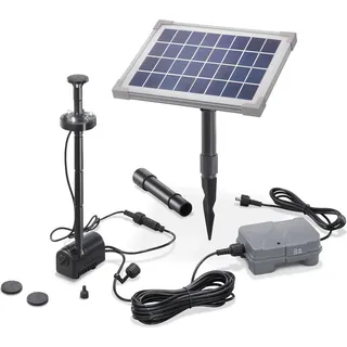 esotec Solar Teichpumpe 5W mit Akku und LED Gartenteich Wasserspiel Teich 101920