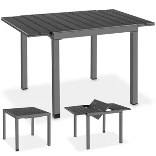 tectake® Gartentisch Inca aus Aluminium, ausziehbar 80–120 x 80 x 74 cm