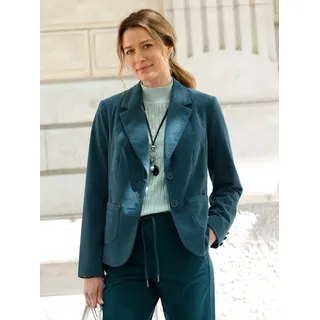 Jackenblazer INSPIRATIONEN "Cord-Blazer", Damen, Gr. 40, petrol, 100% Polyester, Blazer Jackenblazer