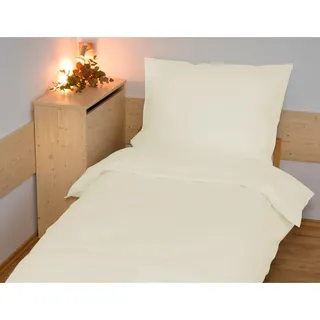 Leinen Baumwolle UNI 220x220,70x90 cremefarben - Beige