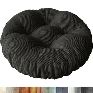PHUSTJKL Sitzkissen Rund, 30x30 cm rutschfest Waschbare Sitzpolster Bequemes Stuhlkissen 6 cm Dick Waschbare Cordstoff Stuhlauflage, für Indoor Küchen Garden Holzstühle