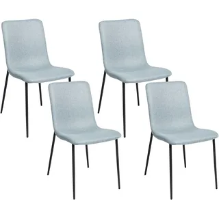 Beliani Esszimmerstuhl 4er Set Polyester hellblau/schwarz
