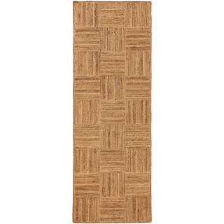 benuta Pure Juteläufer, Hellbraun, Textil, Rechteckig, 80x250 cm - Handgewebter Wohnzimmerteppich - Natürliches Boho Design - für Fußbodenheizung geeignet Teppiche - Böden, Teppiche, Teppichläufer,