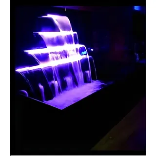 Pool Wasserfall Anlage Brunnen Edelstahl Springbrunnen Wasserspiele Wassersäule - Silber