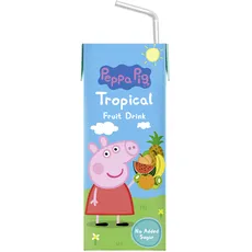 Peppa Pig Tropical Fruchtsaft, leckerer Saft für Kinder, mit Strohhalm, ohne Zuckerzusatz, Dreierpack (3x200ml)