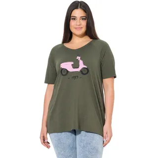 Ulla Popken Damen große Größen Übergrößen Plus Size Shirt mit Vespa Print, Raglan
