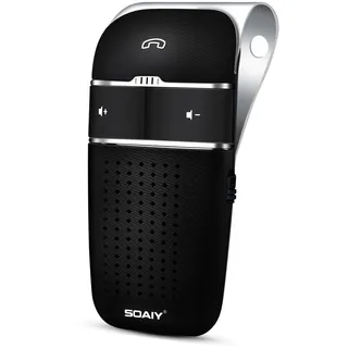 SOAIY S32 Auto Kfz Bluetooth V5.0 Freisprecheinrichtung Freisprechanlage Car-Kit für Sonnenblende Automatische Abschaltung und Aktivierung möglich Musik GPS Unterstützung mit Deutscher Sprachausgabe
