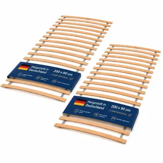 Lattenrost 2x Bettrost 90x200 Rollrost 17 Latten für Bett & Matrazen Birkenholz