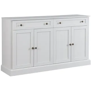 Urban Meuble Sideboard 150 cm in Antik Weiß , Creme , Holzwerkstoff , 4 Schubladen , Rechteckig , 150x86x40 cm , Kleinmöbel, Kommoden, Sideboards