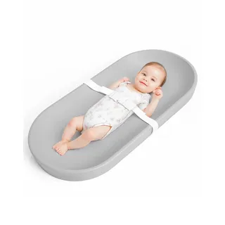 COMOMY Baby Wickelauflage Abwaschbar und Wasserdicht, Wickelunterlage auf PU-Material, Leicht und Weich Wickelmatte mit Sicherheitsgurt, 72,5x36 cm, für Kommode & Wickeltisch