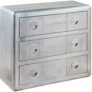 Kommode Design Möbel Vintage Retro Schrank Schubladenregal Flugzeug Aviater - Silber