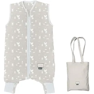 MOOVO by Nuvita 90200 | Schlafsack mit Fuß und faltbaren Socken, Bio-Baumwolle, OEKO TEX zertifiziert, TOG 2.5 | Größe: 2 Jahre | Beige