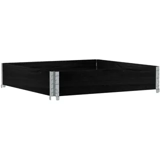 vidaXL Paletten-Aufsatzrahmen Schwarz 100x100 cm Massivholz Kiefer - Schwarz