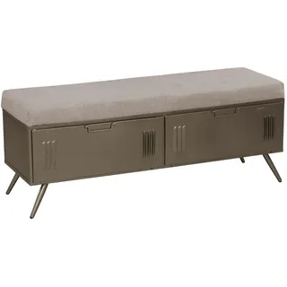 Livetastic Garderobenbank , Grau , Metall , 120x47.5x39 cm , Truhe im Sitz , Garderobe, Garderobenbänke
