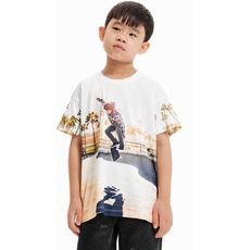 Desigual Boy's TS_Aqua 1000 Blanco Shirt, White, 6 Years