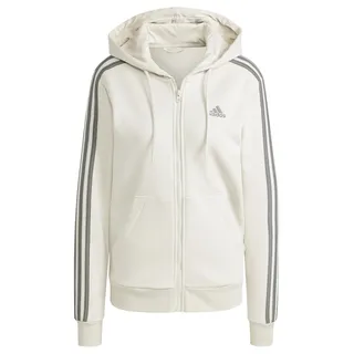 Adidas Damen Essentials 3-Stripes Full-Zip Fleece Hoodie, Alumina, XS