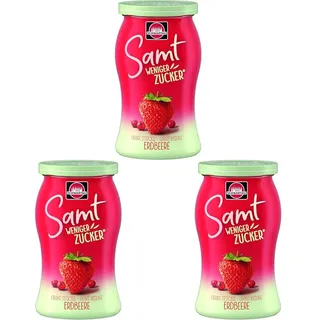 Schwartau Samt Weniger Zucker Erdbeere zuckerreduzierter Fruchtaufstrich, 255g (Packung mit 3)