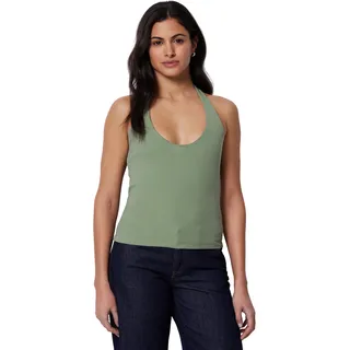 Amazon Essentials Damen Geripptes Halter-Neckholder-Top aus Baumwolle, Salbeigrün, XL