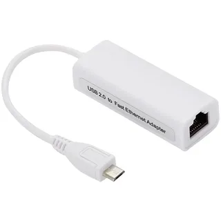 BerryBase Ethernet Adapter Micro-USB zu RJ45, Typ-B OTG Netzwerkadapter, LAN Adapter, USB 2.0 to 10/100 Ethernet, RJ45-Netzwerk-LAN-Adapterkarte für Raspberry Pi Zero 1.3 / W-Motherboard, Tablet