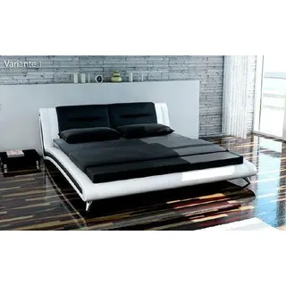 Wasserbett Bett Betten Komplett Lederbett Polsterbett mit Matratze Neu Mairobi - Weiß