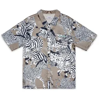 Grimey Animal Satin Button Up Kurzarmhemd - Copper - L