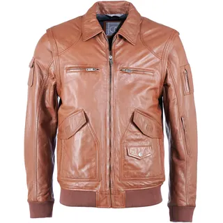 Lederjacke JCC "Lederjacke 3102163", Herren, Gr. 50, braun (cognac), Obermaterial: 100% Lammleder LEL. Futter: 100% Polyester PES., Jacken Lederjacke