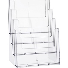 Bild Tischprospekthalter transparent DIN A4 4 Fächer