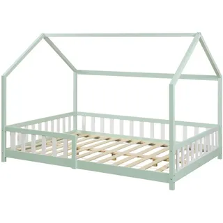 [en.casa] Hausbett Hesel 140 x 200 cm Kiefer massiv Mintgrün