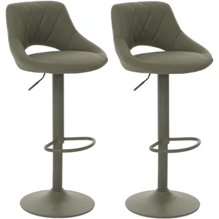 MCW Barhocker N64 2er-Set drehbar höhenverstellbar Kunstleder Metall 2er Set Grün