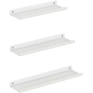 Wandregalset , Weiß , Metall , 40x2.5x9.5 cm , hängend , Wohnzimmer, Regale, Wandregale