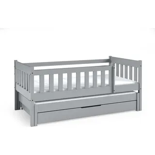 FURNLUX Kinder-einzelbett Nela Grau 80x160cm / Hauptfarbe: Grau / Abmessungen: 86 x 75 x 168 cm - Grau