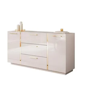 lookway Sideboard 158 x 81 x 41,3 cm Kaschmir / Goldfarben