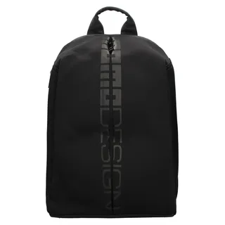 Momo Design Rucksack schwarz Polyurethan Reißverschluss Herren Black B UNICA 48x30x15 cm MO-06NP-BLACK - Schwarz