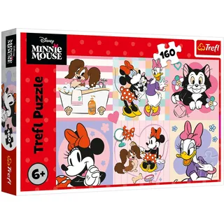 Trefl – Mickey Mouse und Seine Freunde, Minnies bunter Tag – 160-teiliges Puzzle – Buntes Puzzle mit Zeichentrickfiguren, Spaß für Kinder ab 6 Jahren